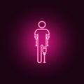 man with limb prostheses icon. Elements of Disabled in neon style icons. Simple icon for websites, web design, mobile app, info