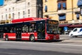 Man Lions City CNG bus as a mean of public transport in Scandinavia using a compressed natural gas Royalty Free Stock Photo