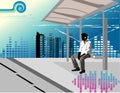 Man listening music Royalty Free Stock Photo