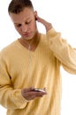 Man listening music through ipod