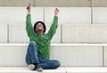 Man listening to music with earphones Royalty Free Stock Photo