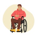 Man living full life. People, Inclusion. Flat vector illustration