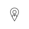 Man location pin outline icon Royalty Free Stock Photo