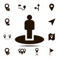 man, location, user icon. Simple glyph, flat vector element of Location icons set for UI and UX, website or mobile application
