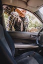 man locked car and forget keys inside Royalty Free Stock Photo