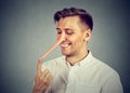 Man with long nose. Liar concept Royalty Free Stock Photo