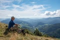 Man looking at alpine view