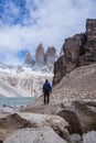 Man looking at beautiful mountains Royalty Free Stock Photo