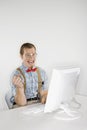Man looking at computer. Royalty Free Stock Photo