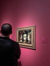 Man is looking at the famous painting art