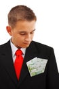 Man looking at money Royalty Free Stock Photo