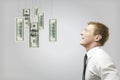 Man looking at money Royalty Free Stock Photo