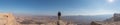 Man looking at Ramon Crater