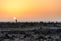 Sunset in Fuerteventura beach in Canary Islands