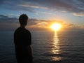Man looking at sunset Royalty Free Stock Photo