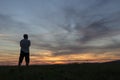 A Man looking at the sunset Royalty Free Stock Photo