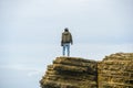 Man looking at the view at the Point Loma tide pools. Royalty Free Stock Photo