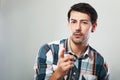 Man looking at you and point Royalty Free Stock Photo