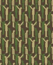 Man looks up military pattern seamless. Looking up guy army background. soldier protective khaki texture