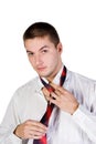 Man loosening his tie Royalty Free Stock Photo