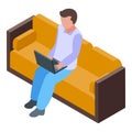 Man lounge icon, isometric style Royalty Free Stock Photo
