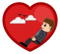 Man in Love Vector Illustration Royalty Free Stock Photo