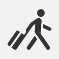 Man with Luggage. Simple vector icon