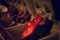 Man luxury hand made red shoes
