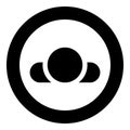 Man lying on back View head shoulders icon in circle round black color vector illustration flat style image