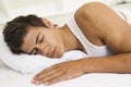 Man lying in bed sleeping