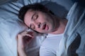 Man lying bed Royalty Free Stock Photo