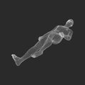 Man is Lying on the Floor. Time to Relax. Man Relaxing and Dreaming. 3D Human Body Model.