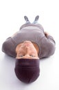 Man lying on his back and looking at camera Royalty Free Stock Photo