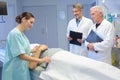 Man lying on hospital bed Royalty Free Stock Photo