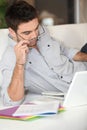 Man lying on a sofa Royalty Free Stock Photo