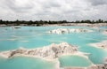 Man-made artificial lake Kaolin. Holes were formed covered by rain water, forming a clear blue lake. Royalty Free Stock Photo