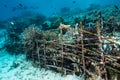 man-made artificial reef with metal struture and concrete Royalty Free Stock Photo