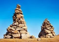 Man Made Cairns On A Hiking Trail