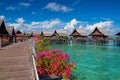 A man-made Kapalai island tropical resort Royalty Free Stock Photo