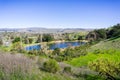 Man made pond on the hills of Santa Teresa park at a golf course, San Jose, south San Francisco bay area, California Royalty Free Stock Photo