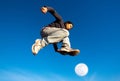 A man made a powerful high jump Royalty Free Stock Photo