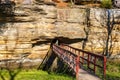 Man-made tunnel in the natural rock bridge at Pier County Park