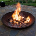 Garden Fire Pit At Sunset