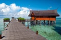 A man-made walkway Kapalai island Royalty Free Stock Photo