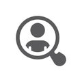 Man and magnifying glass vector icon Royalty Free Stock Photo