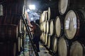 Barrel storage room in a rum distillery in the Pinar del Rio province of Cuba