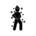 A man makes a snowball icon. Element of Winter for mobile concept and web apps icon. Glyph, flat icon for website design