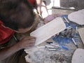 Man making alabaster