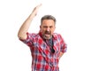 Man making angry gesture and yelling Royalty Free Stock Photo
