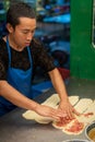 Making meat filled pastries in Xian Royalty Free Stock Photo